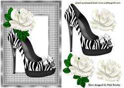 Lovely Zebra Print Shoe with White Rose