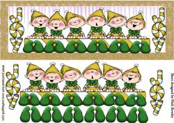 Joyful Little Elf's with Candy Cane Dl in Gold