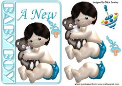 Baby Boy and His Cuddly Toy with Dummy
