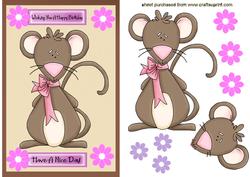 Cheeky Little Mouse with Flowers
