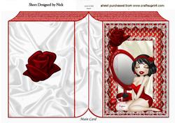 I Feel Pretty with Cute Little Lady and Rose Folded Book
