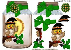Twitawoo Owl in Halloween Hat in a Jar