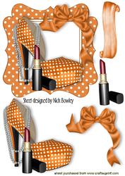 Orange/white Polka Dot Shoe with Bow
