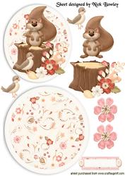 Woodland Squirrel with Little Bird Rocker Card