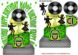 Rock N Roll Birthday Cake in Green