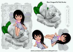 Little Faerie on Silver Rose