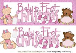 Baby Girls First Christmas with Teddy Dl