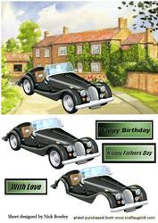 Country Cottage with Silver Vintage Car
