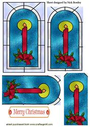 Candle in Stained Glass Window Pyramids