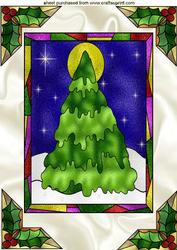 Christmas Tree in Stained Glass Window A4