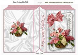Pretty Flowers in a Basket Folded Book