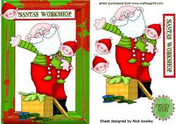 Lovely Santa with Elf in His Workshop