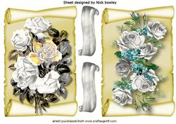 Beautiful Silver Flowers on Scrolls