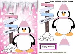 Little Lost Penguin in Snow Hat