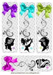 Lovely Lady Silhouette Bookmarks with Flourishes