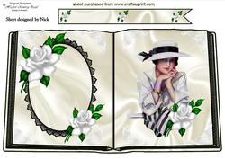 Edwardian Lady in Black/white , Roses Open A4 Book