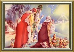Three Wise Men in Ornate Frame A4