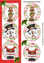 Santa and Friends in Christmas Frames Dl
