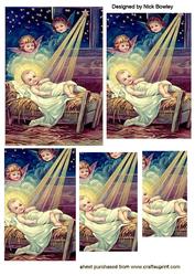 Vintage Baby Jesus in a Crib Pyramids