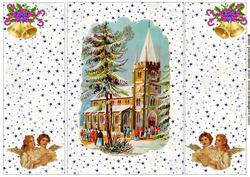 Lovely Christmas Scene of a Church Gatefold