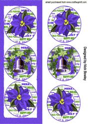 Purple Christmas Arrangements in Dl Frame