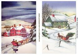 Snow Scenes with Cottages Quick Cards