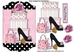 Shoes & Handbag with Gifts in Polkadot Frame