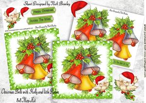 Christmas Bells, Holly & Robin 8x8 Mini Kit