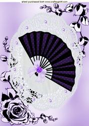 Pretty A4 Topper of a Fan with Pearls on Lace