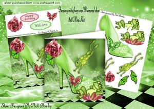 Cute Frogs with Green Diamond Shoe Fantasy 8x8 Mini Kit