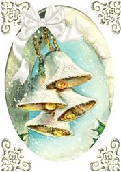 Vintage Christmas Bells with Big Bow A4