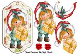 Little Girl with Present on a Tag