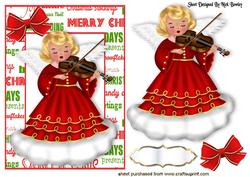 Angel Singing with Violin on a Cloud