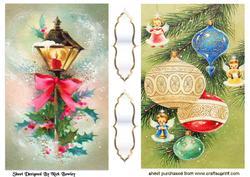 Christmas Lantern and Baubles Quick Cards