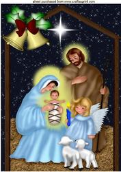 Christmas Nativity with Baby Jesus A4