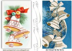 Vintage White Christmas Bells Cards