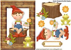 Little Gnome Sitting on a Tree Stump