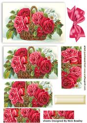 Vintage Roses in a Basket Pyramids