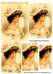 Pretty Vintage Lady Dressed in Cream Pyramids