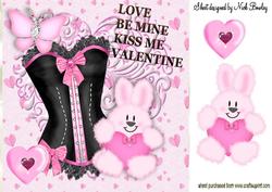 Love Be Mine, Kiss Me Valentine 8x8 Card