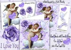 Sweet Love Cupids on a Cloud with Dove 8x8 Mini Kit