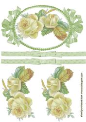 Beautiful Cream Roses in Pretty Oval Frame