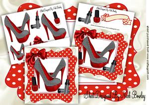 Red/black Polka Dot Shoes with Acces 8x8 Mini Kit
