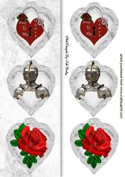 Key to My Heart, Knight with Red Rose Tall Dl