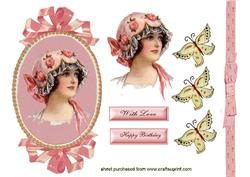 Pretty Vintage Lady in Oval Frame