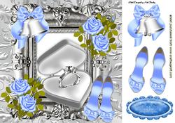 Special Day Diamond Ring with Blue Roses 8x8