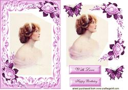Beautiful Vintage Lady in Pretty Frame