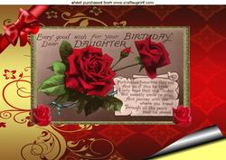 Beautiful A4 Topper of Roses in a Frame for a Daughter
