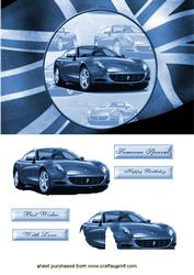 Car in Blue Background