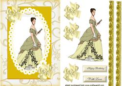 Elegant Lady in Ballgown, in Pretty Frame